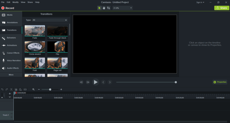 Camtasia-interface