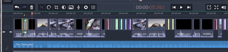 Movavi editing time line