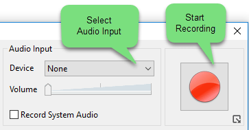 Selete input audio