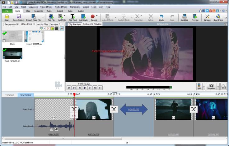 VideoPad friendly user interface