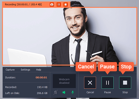 Movavi-Record desktop screen in Windows 7