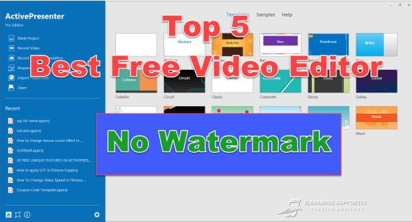 Top 5 Free Video Editor No Watermark