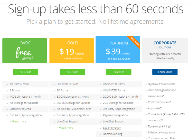 123Contactform Black Friday 2017 deals