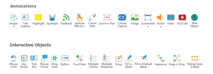 ActivePresenter annotation and objects