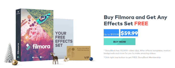 Buy Filmora and get Any effects Set FREE