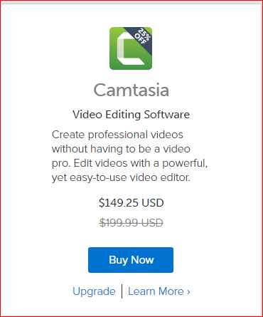 Camtasia Cyber Monday Deal