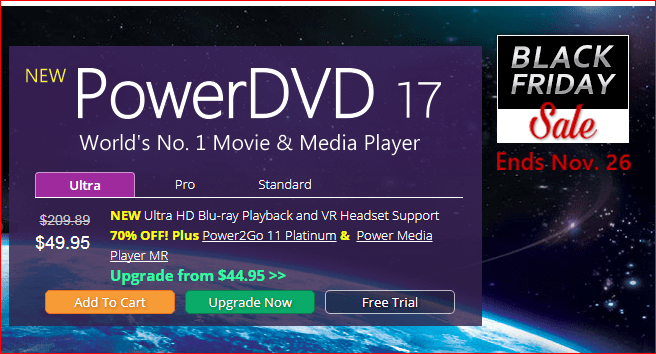 PowerDVD 17 Ultra Black friday 2017