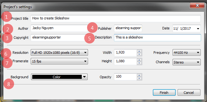 VSDC-Project Settings