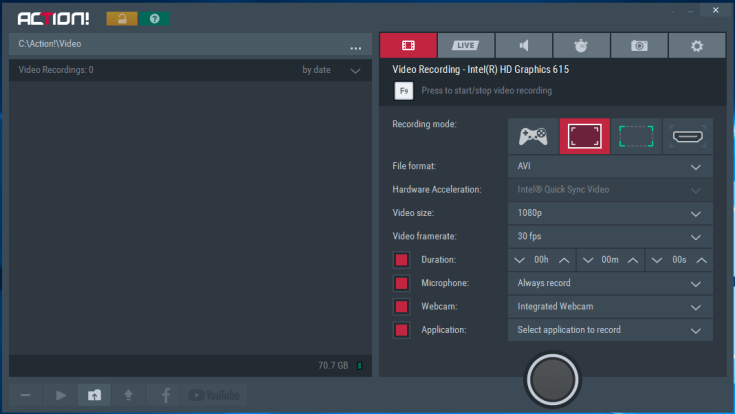 Action Video Recording - Desktop Mode