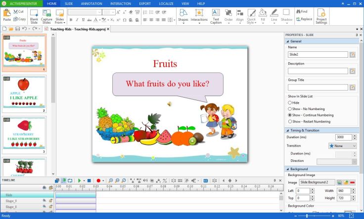 ActivePresenter Slide-based editor