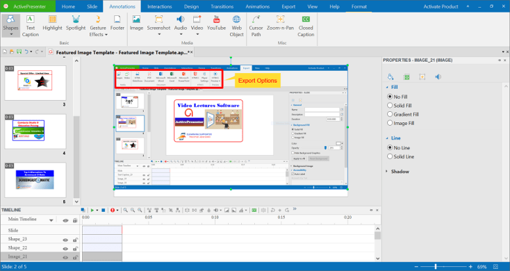 ActivePresenter Export Options