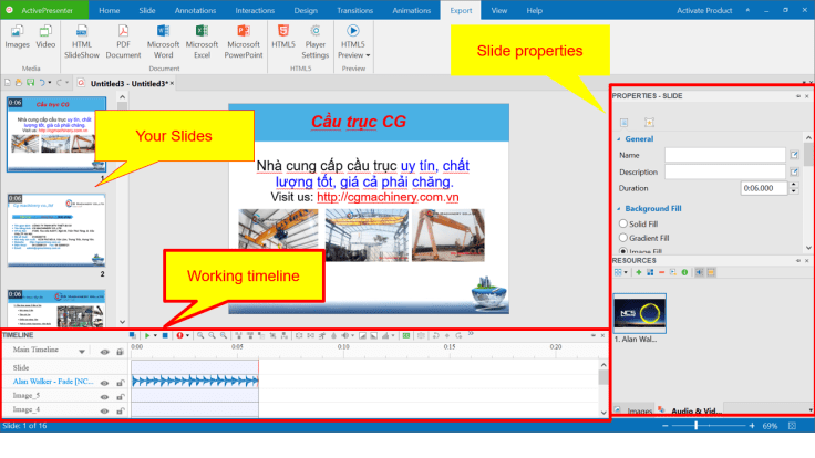 ActivePresenter Slide Editor