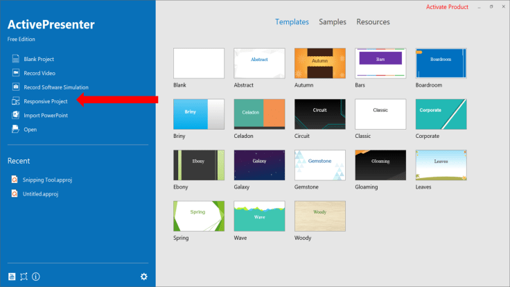 Create Responsive Project ActivePresenter