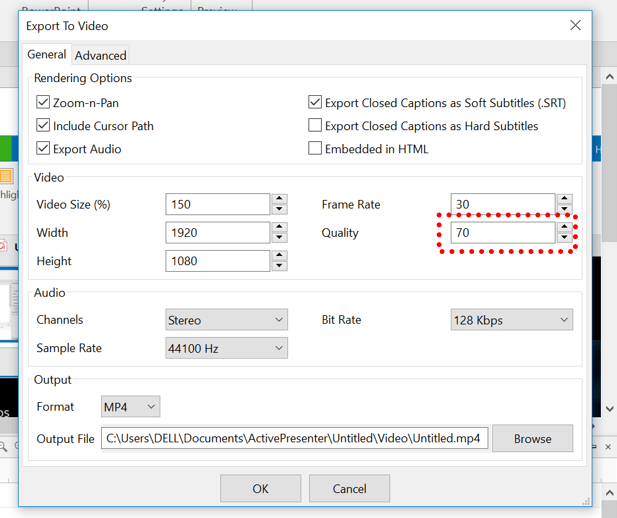 Export project ActivePresenter