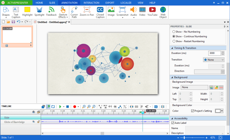 ActivePresenter Working Area