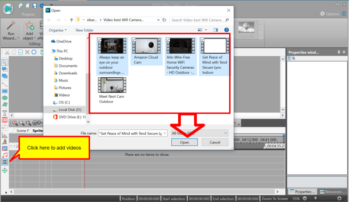 Add videos into the editor