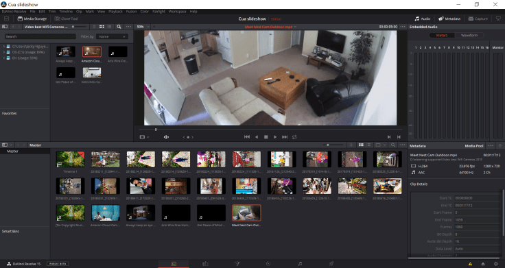 Davinci Resolve 15 Media Pool