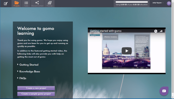 Gomo Learning Suite is a highly responsive cloud-based training software for beginners.