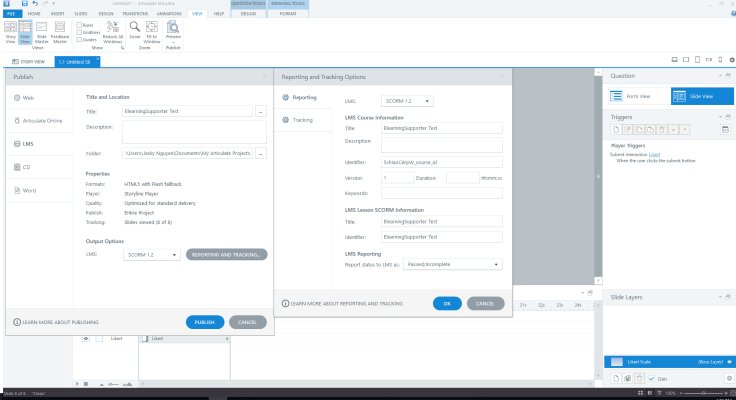 Storyline 3 Publish Report And Tracking