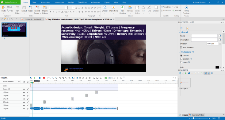Making Gadget Review Video With ActivePresenter