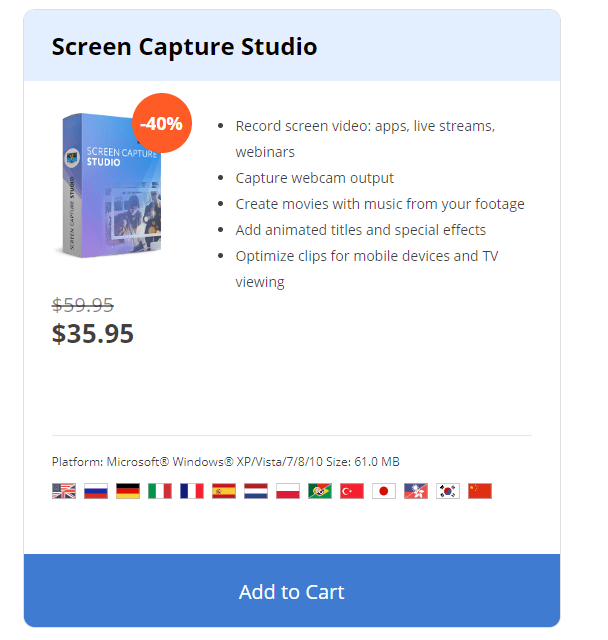 Movavi Screen Capture Studio Cyber Monday