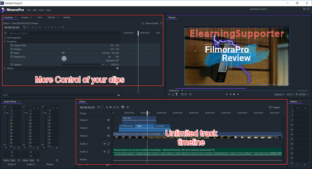 FilmoraPro Workspace