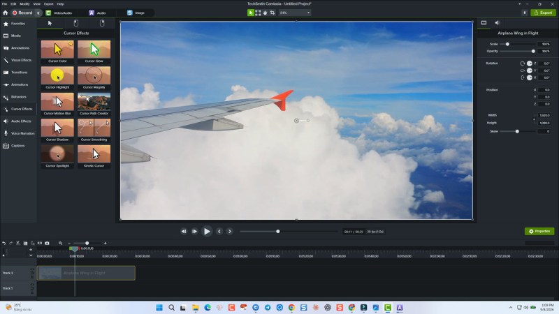 Camtasia cursor highlight and click callout effect